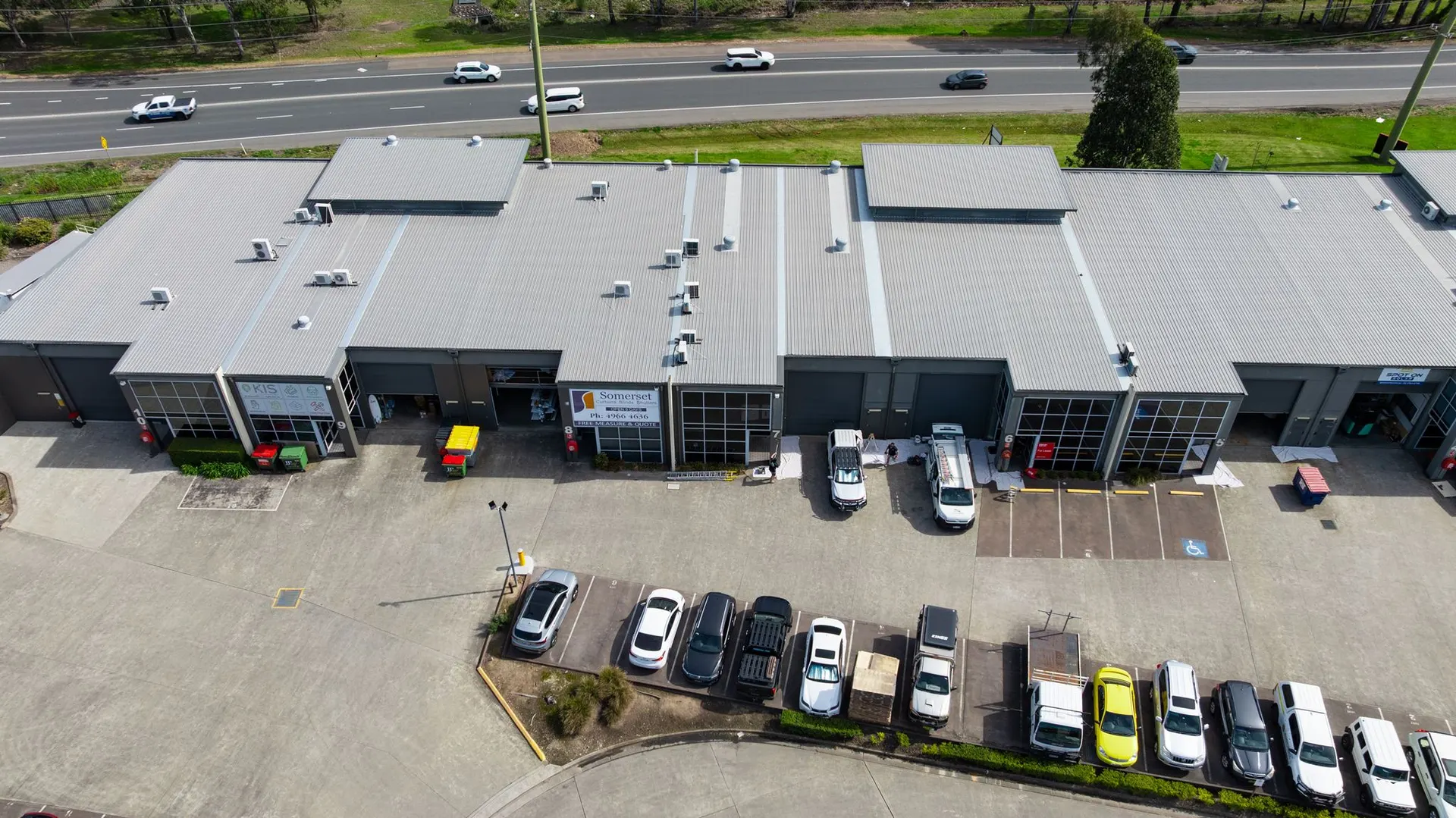 Aerial view of the commercial complex at Balook Drive, Beresfield, painted by Platinum Painting