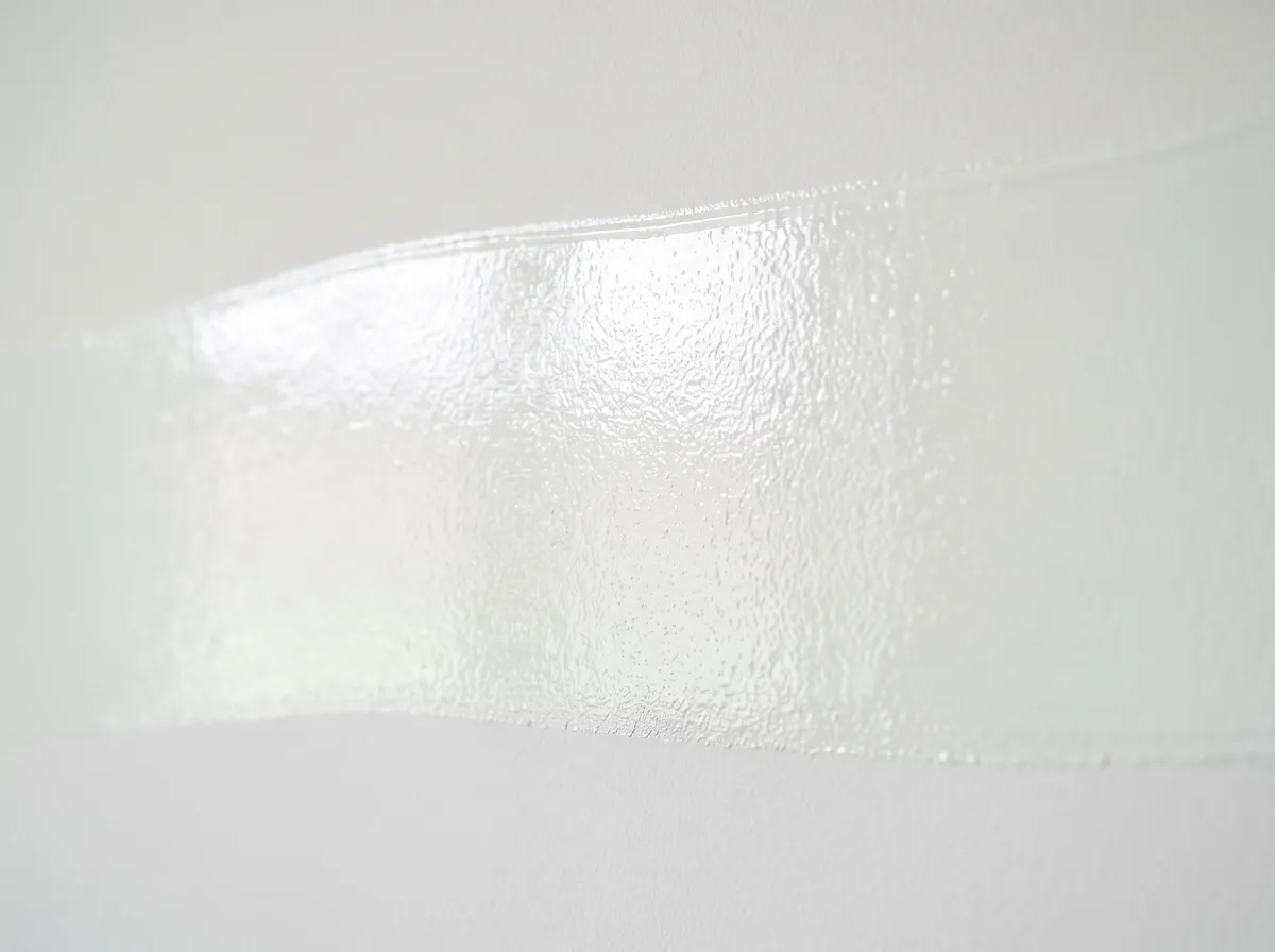 Fresh white top coat rolled onto a smooth wall
