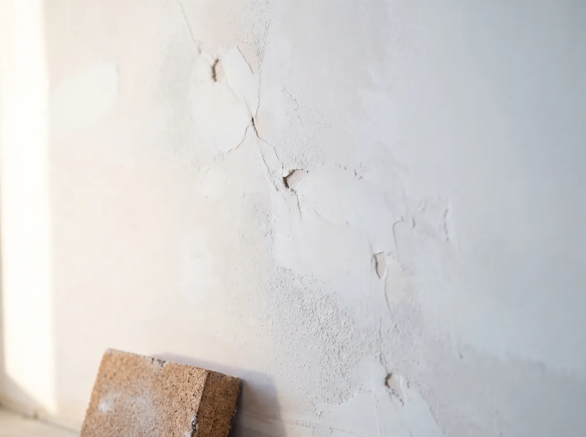 Wall surface repaired and sanded smooth, ready for priming