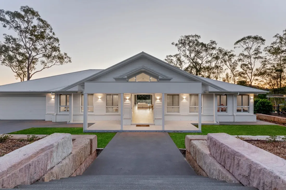 Single-storey home in the Hunter photographed at dusk after a full Platinum repaint