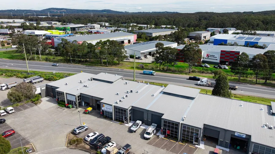 Aerial view of a strata industrial complex painted by Platinum Painting